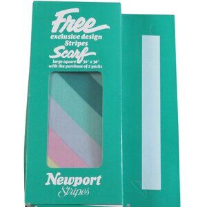 Newport Stripes Large Square Scarf 30" X 30" Multicolor Exclusive Design Sealed